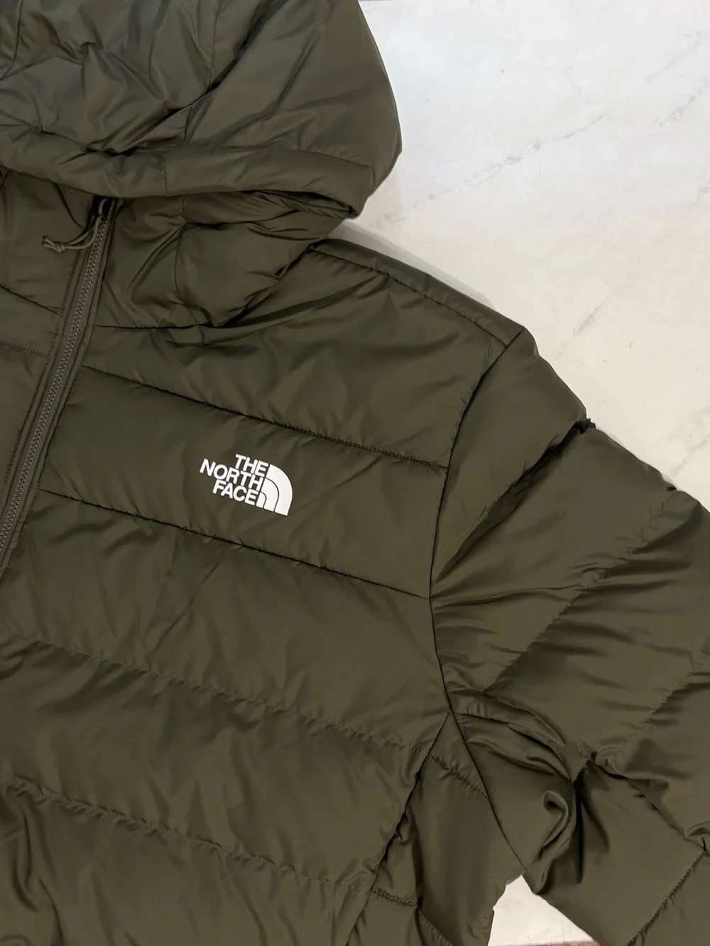 NEW The North Face Men’s XXL Taupe Green Aconcagua 3 Hoodie Down Puffer Jacket